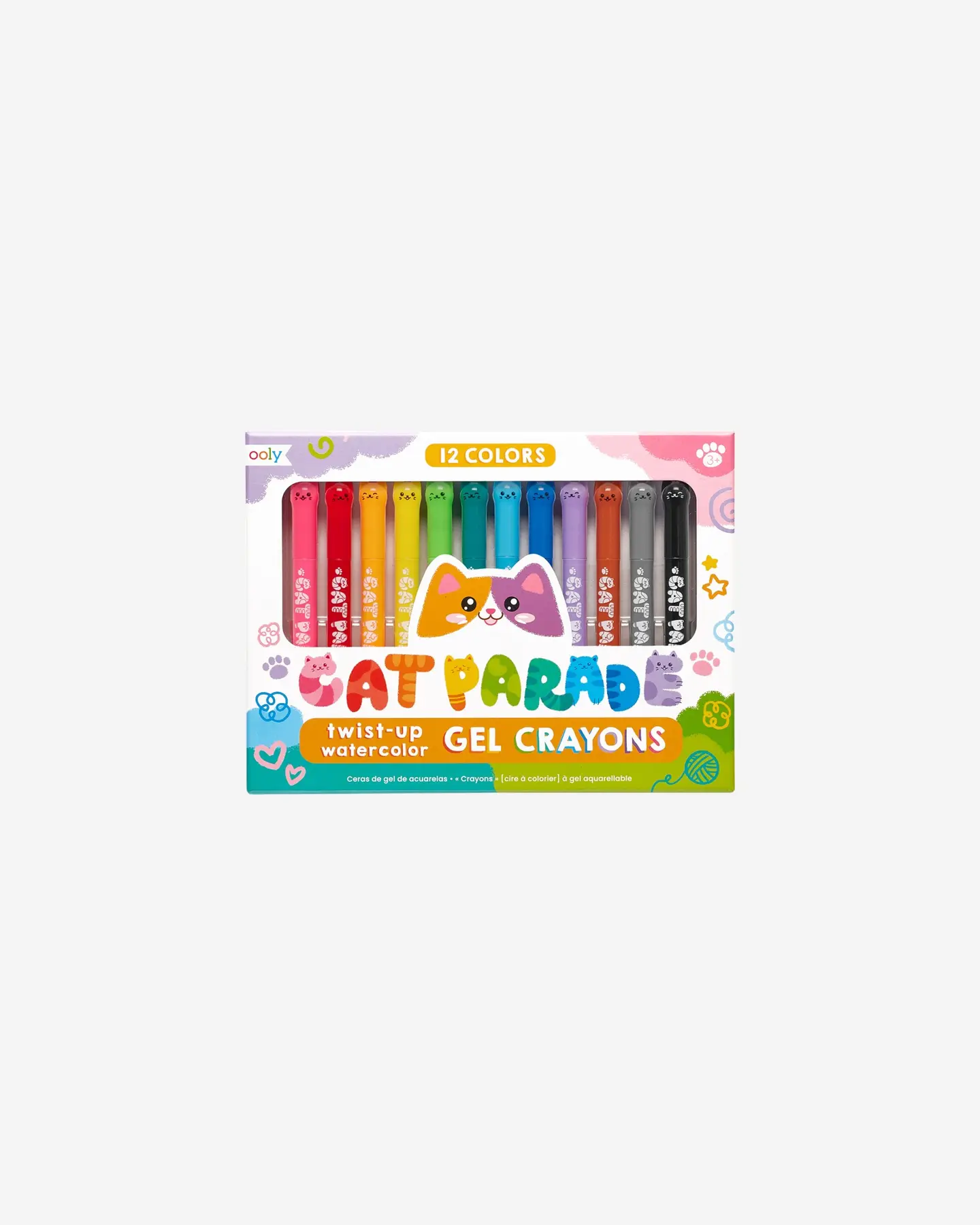 Набор акварельных гелевых мелков "Котята", 12 цветов — 3