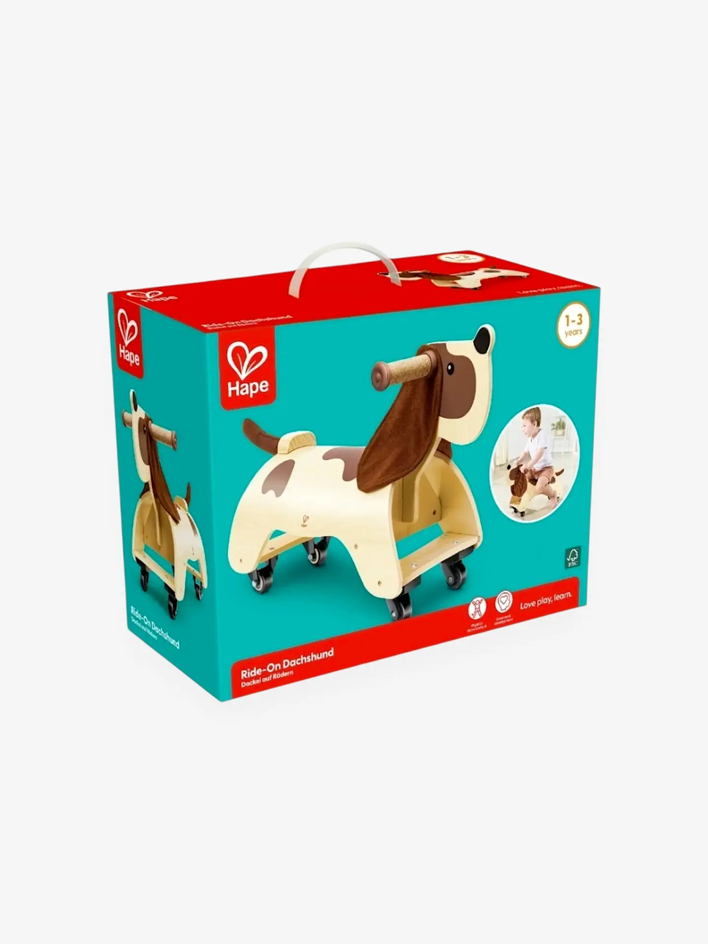 Игрушка каталка "Зверики" Такса на веревочке — 3