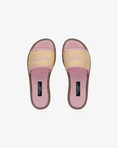 Соломенные шлепанцы на плоской подошве с логотипом Dolce&Gabbana — 3