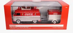 Машинка литая коллекционная модель по лицензии Coca-Cola 1960 VW T1 Kombi Van with Trailer — 4