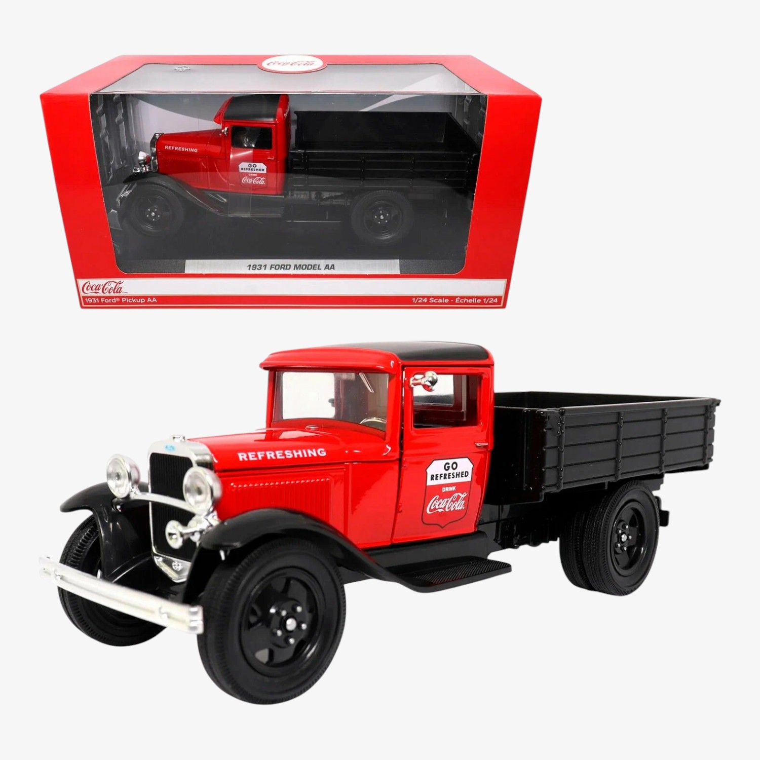 Машинка литая коллекционная Die-сast модель по лицензии Coca-Cola 1931 Ford Model AA (Red Version), — 4